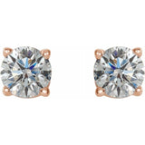 14K Rose 1/2 CTW Natural Diamond Stud Earrings