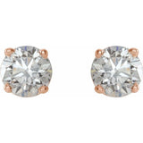 14K Rose 3/4 CTW Natural Diamond Stud Earrings