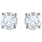 14K White 1 CTW Natural Diamond Stud Earrings