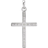 Platinum 1 1/4 CTW Natural Diamond Cross Pendant