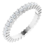 14K White 1 1/8 CTW Diamond Square Eternity Band Size 6