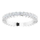 14K White 1 1/8 CTW Diamond Square Eternity Band Size 6