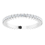 14K White 5/8 CTW Diamond Square Eternity Band Size 5