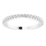 14K White 5/8 CTW Diamond Square Eternity Band Size 6