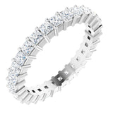 14K White 1 1/2 CTW Diamond Square Eternity Band Size 6