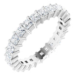 14K White 1 7/8 CTW Diamond Square Eternity Band Size 6