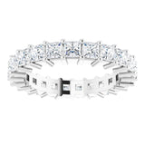 14K White 2 1/6 CTW Diamond Square Eternity Band Size 5