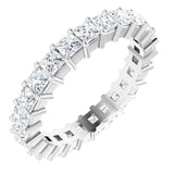 14K White 2 5/8 CTW Diamond Square Eternity Band Size 7