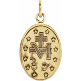 14K Yellow 12x8 mm Oval Miraculous Medal