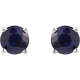 14K White Gold 5 mm Lab-Grown Blue Sapphire Earrings