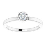 Platinum 4 mm Natural White Sapphire Ring