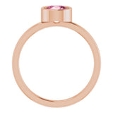 14K Rose 6 mm Natural Pink Tourmaline Ring