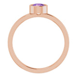 14K Rose 5 mm Natural Amethyst Ring