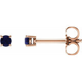 14K Rose 2.5 mm Lab-Grown Blue Sapphire Earrings
