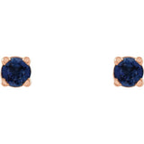 14K Rose 2.5 mm Lab-Grown Blue Sapphire Earrings