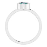 Platinum 5.5 mm Lab-Grown Alexandrite Ring