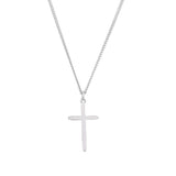 Sterling Silver 25.7x14 mm Cross 18" Necklace