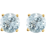 14K Yellow 2.5 mm Natural Aquamarine Earrings