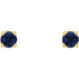 14K Yellow 2.5 mm Natural Blue Sapphire Earrings