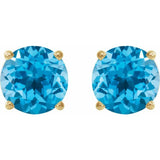 14K Yellow 5 mm Natural Swiss Blue Topaz Earrings