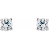 14K White Gold 2.5 mm Natural White Sapphire Earrings