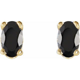 14K Yellow Natural Black Onyx Earrings