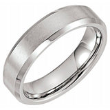 Tungsten 6 mm Beveled-Edge Inlay Band Size 10.5