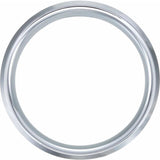 White Tungsten 8 mm Beveled-Edge Comfort-Fit Band Size 14