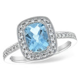 14KT Gold Ladies Aqua Fashion Ring