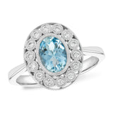 14KT Gold Ladies Aqua Fashion Ring