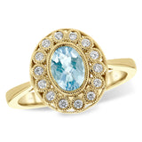 14KT Gold Ladies Aqua Fashion Ring