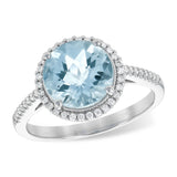 14KT Gold Ladies Aqua Fashion Ring