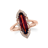 14KT Gold Ladies Garnet Fashion Ring