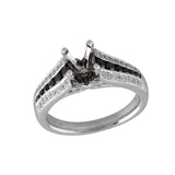 14KT Gold Black Diamond Semi-Mount Engagement Ring