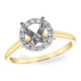 14KT Gold Diamond Semi-Mount Engagement Ring