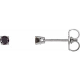 14K White 1/8 CTW Natural Black Diamond Earrings