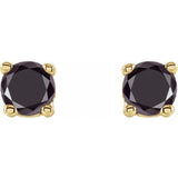 14K Yellow Gold 1/5 CTW Natural Black Diamond Earrings