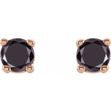 14K Rose Gold 1/5 CTW Natural Black Diamond Earrings
