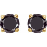 14K Yellow Gold 1/2 CTW Natural Black Diamond Earrings