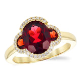 14KT Gold Ladies Garnet Fashion Ring