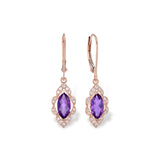 14KT Gold Amethyst Earrings