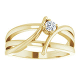 14K Yellow 1/8 CT Natural Diamond Ring