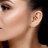 1/20 Ctw Inverted Chevron Round Cut Diamond Petite Fashion Earrings in 10K Yellow Gold
