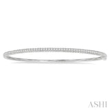 1/2 Ctw Slim Round Cut Diamond Bangle in 14K White Gold