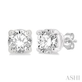 1/4 Ctw Round Cut Diamond Stud Earrings in 14K White Gold