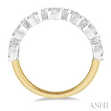 1 Ctw Jointed Circular Mount Lovebright Diamond Cluster Band in 14K Yellow and White Gold