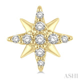 1/10 Ctw Star Round Cut Diamond Petite Earrings in 10K Yellow Gold