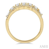 3/4 Ctw Baguette and Round Cut Diamond Fashion Ring in 14K Yellow Gold