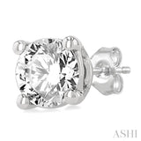 3/4 Ctw Round Cut Diamond Stud Earrings in 14K White Gold