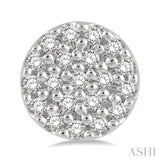 1/8 Ctw Disc Shape Round Cut Diamond Petite Fashion Earrings in 14K White Gold